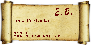 Egry Boglárka névjegykártya